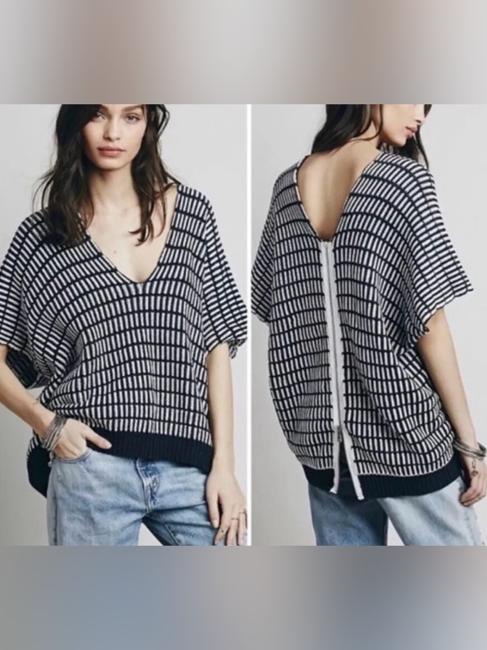 86. | Free People | Something Special sweater with Back Zip | S
